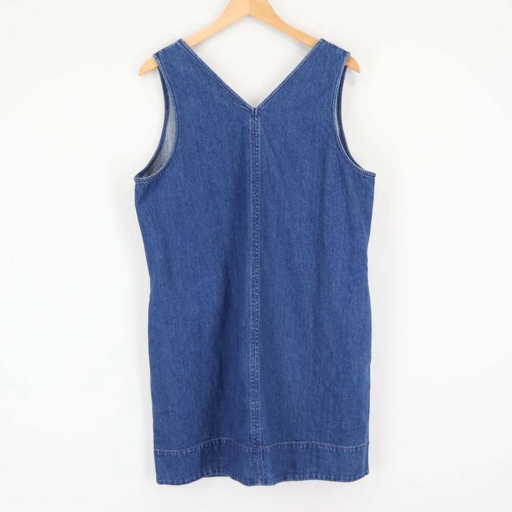 Madewell Denim V-Neck Sleeveless Mini Dress Marina Blue Size XL NWT - Picture 7 of 8